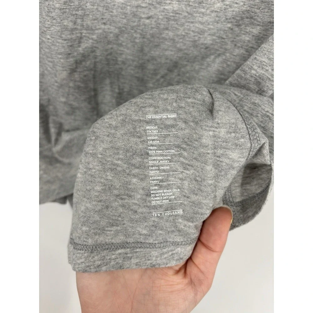 Ten Thousand Essential Shirt‎ Short Sleeve Tee T DM DCM Light Grey Active Medium